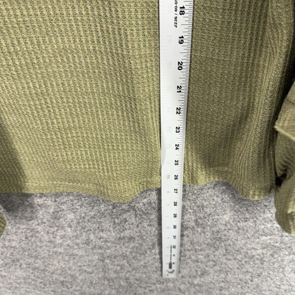 Fashion Sweater Pullover Women L Large Gray V-Neck Knit Waffle Ruffle Casual - Picture 6 of 7